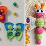 Butterfly baby rattle Free Crochet Pattern