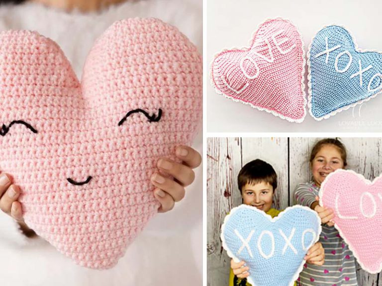 Heart Shaped Pillow Crochet Free Pattern