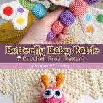Butterfly baby rattle Free Crochet Pattern
