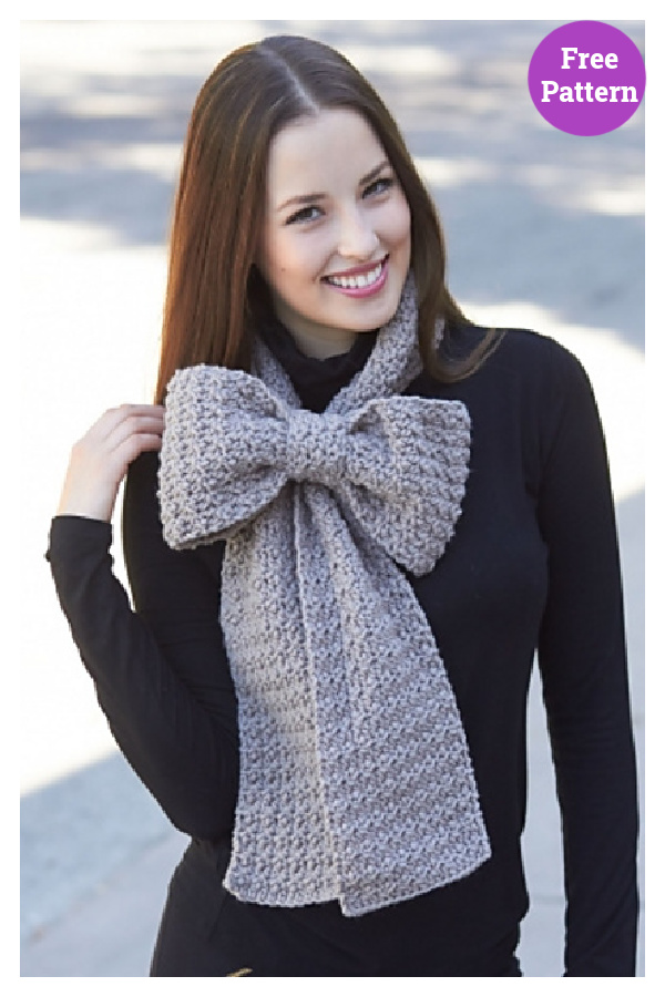 Bow Scarf Free Crochet Pattern 