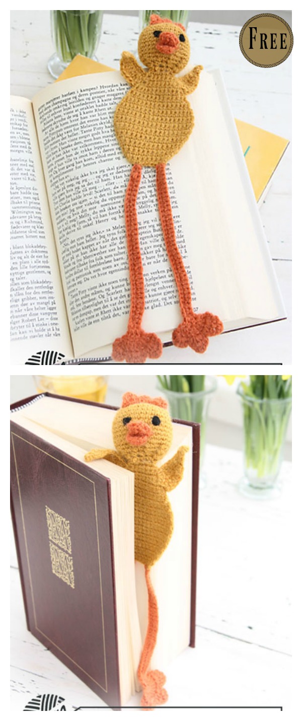 Chicken Bookmark Free Crochet Pattern