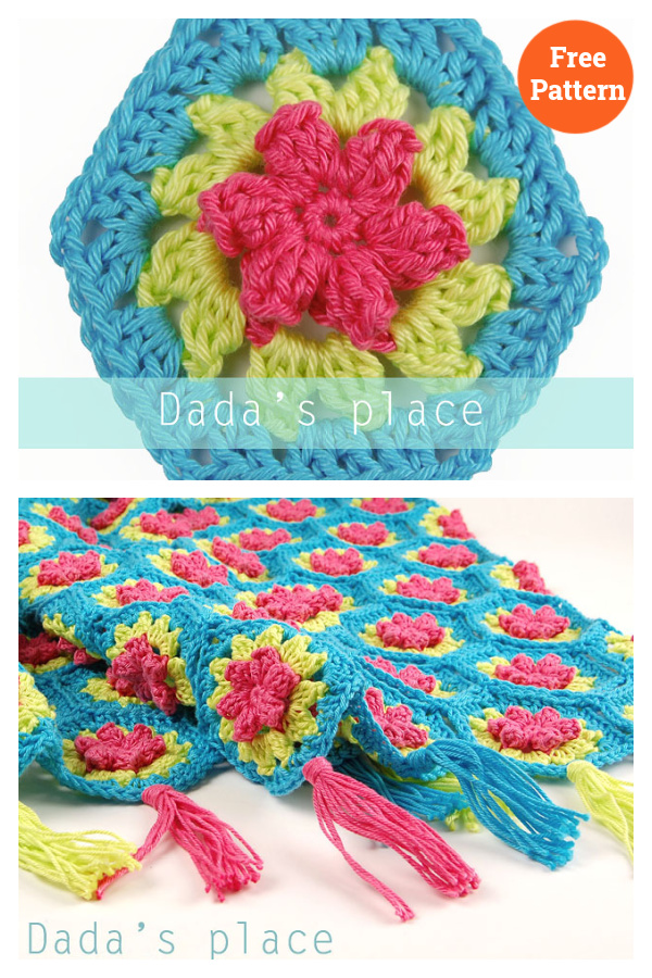 Flowery Hexagon Free Crochet Pattern