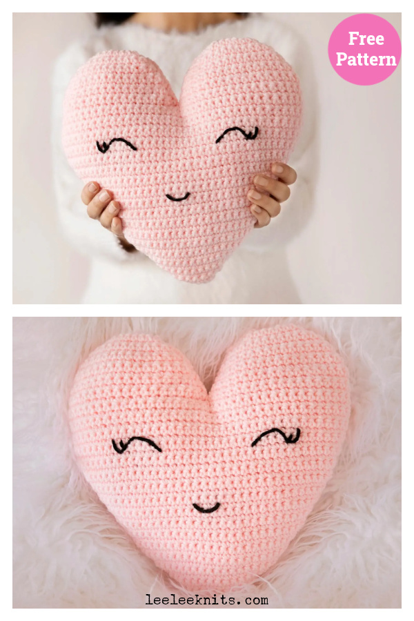 Heart Shaped Pillow Crochet Free Pattern