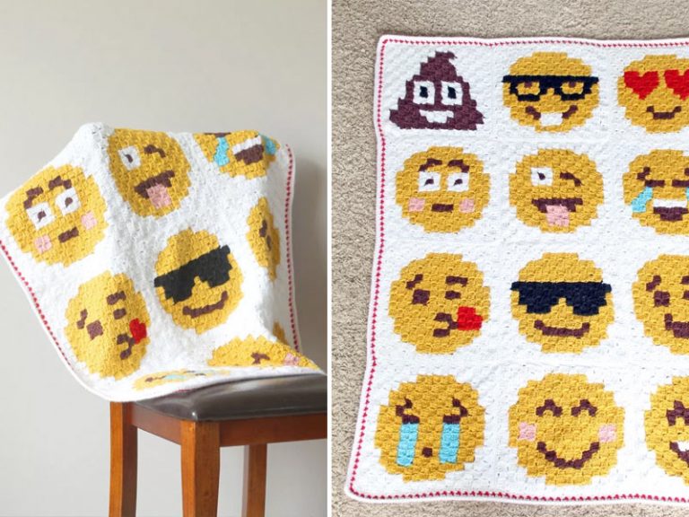 Nerdy Emoji Crochet C2C Square Free Pattern