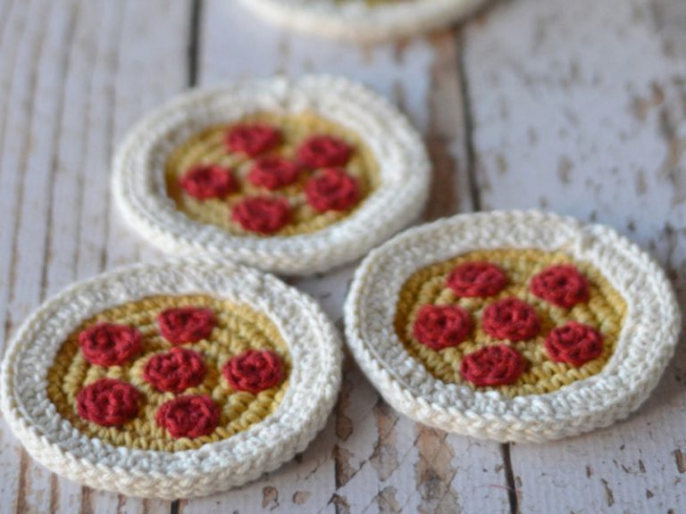 Crochet Pizza Coasters Free Pattern