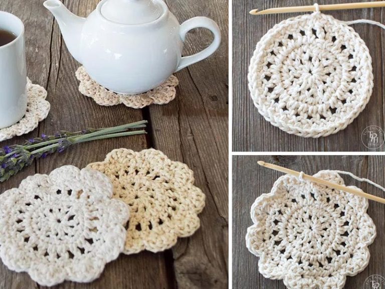 Farmhouse Style Coasters Crochet Free Pattern
