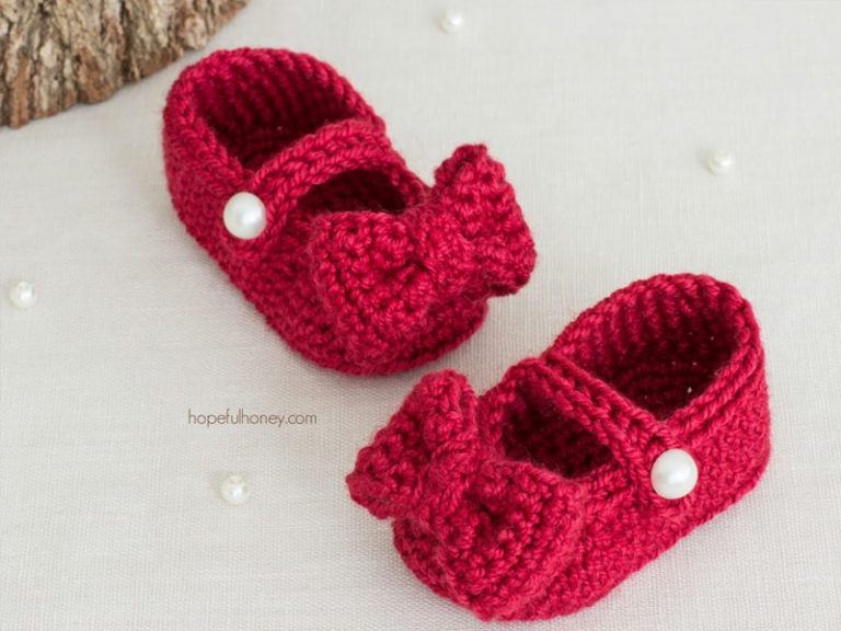 Ruby Red Mary Jane Booties Crochet Free Pattern