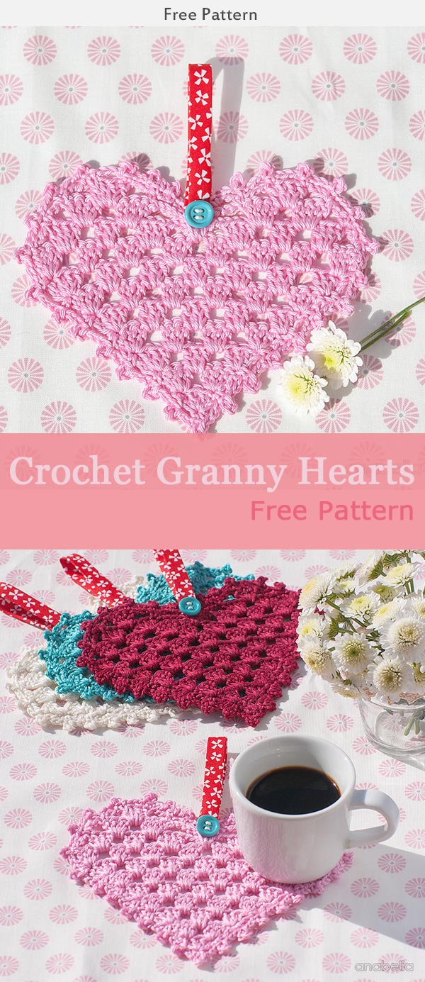  Granny Hearts Crochet free pattern