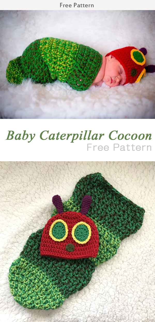  Baby Caterpillar Cocoon Crochet Free Pattern