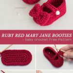 RUBY RED MARY JANE BOOTIES – baby crochet Free Pattern