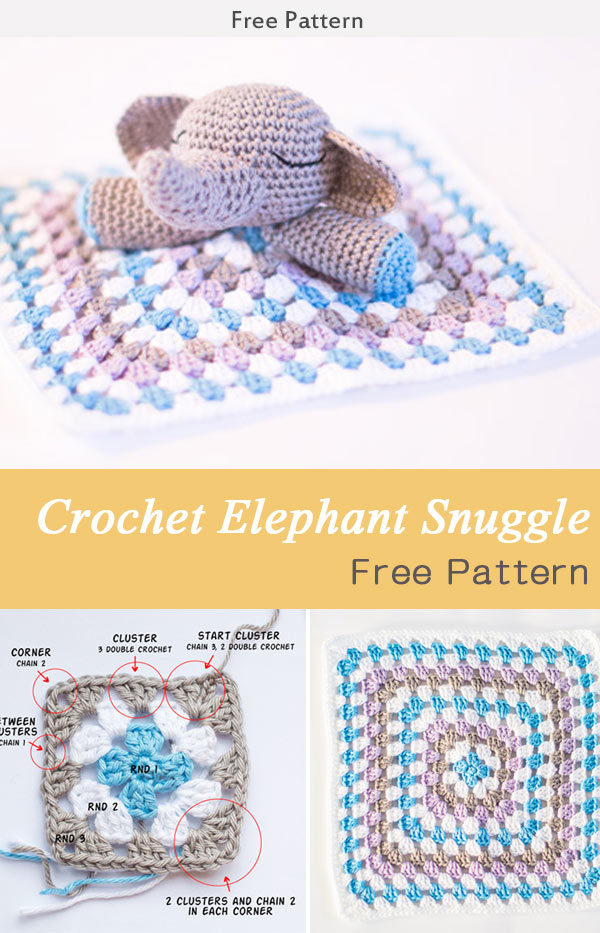 Crochet Elephant Snuggle Free Pattern