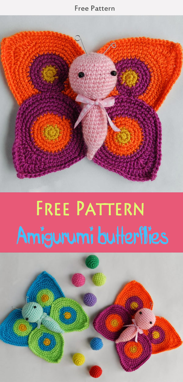 Amigurumi Butterflies Free Crochet Pattern