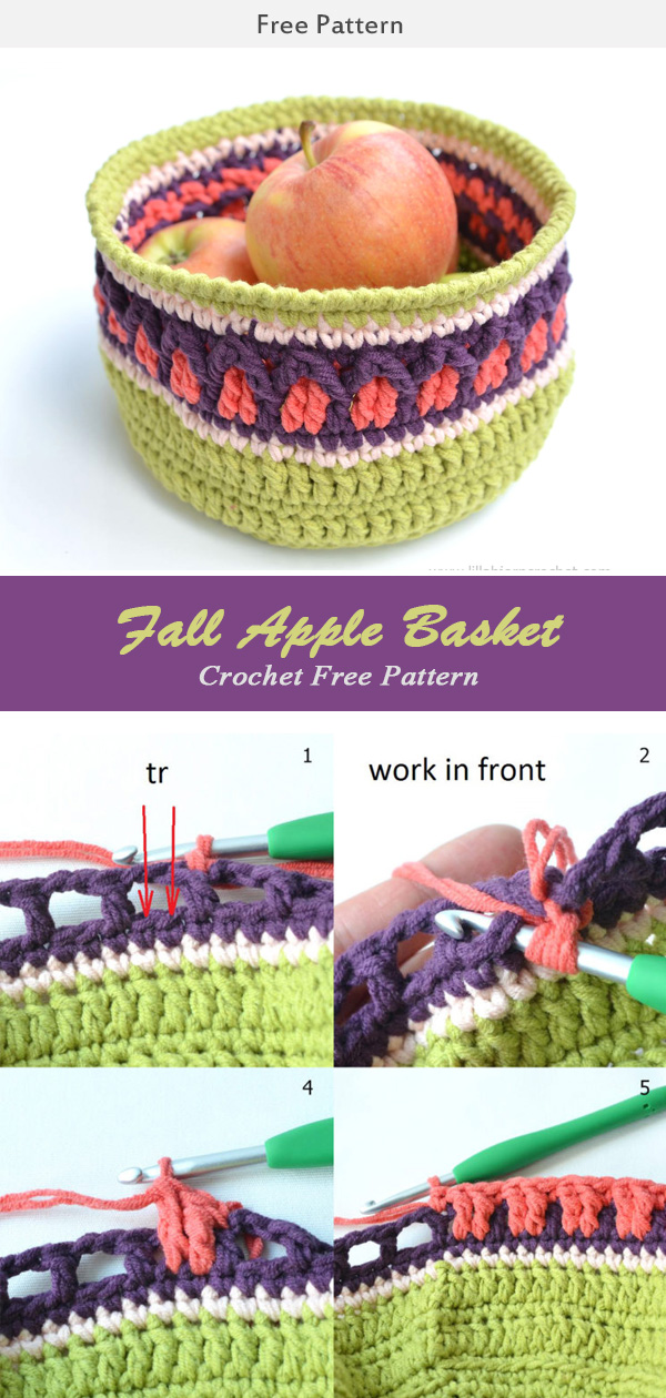 Fall Apple Basket: Free Crochet Pattern