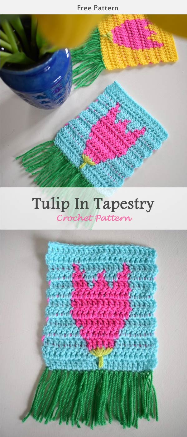 Download Tulip Flower In Tapestry Free Crochet Pattern