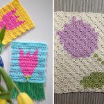 2 Tulip Coaster Free Crochet Pattern