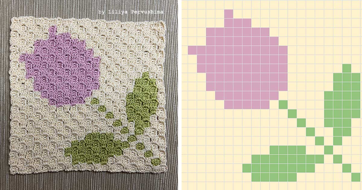 Tulip Flower In Tapestry Free Crochet Pattern