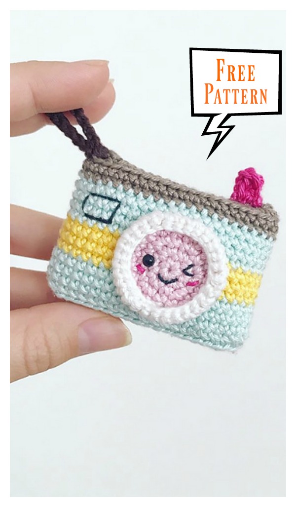 Camera Keychain Free Crochet Pattern