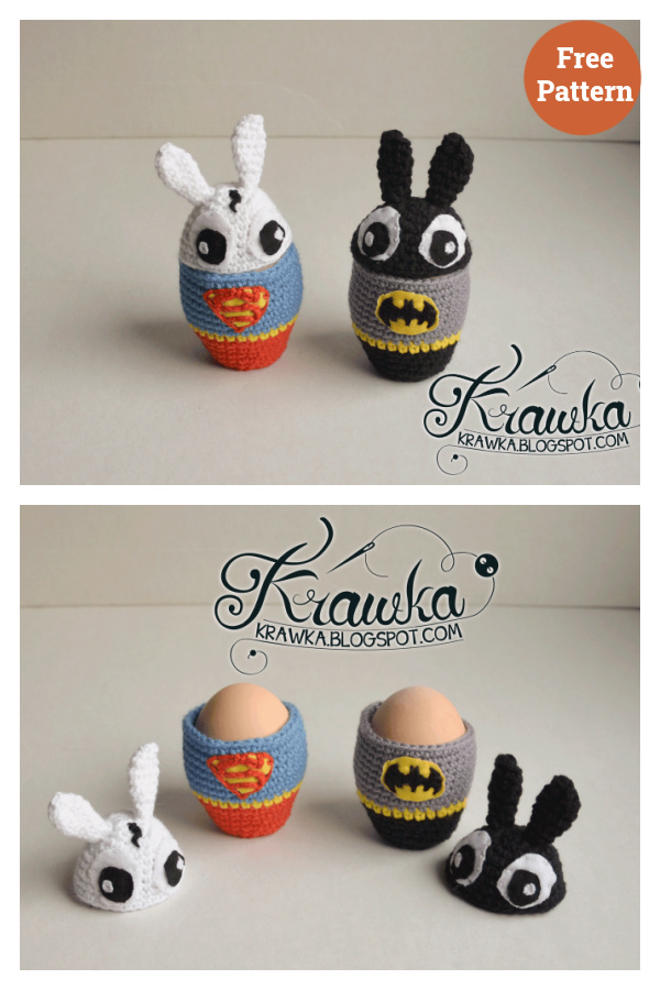 Superbunny Easter Egg Cozies Crochet Free Pattern