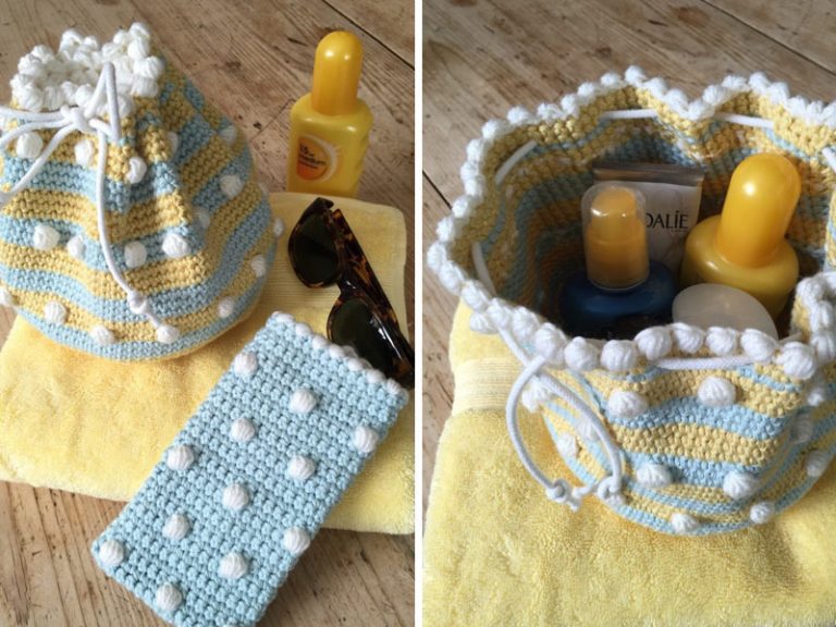 Small Drawstring Bag Crochet Free Pattern