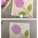 С2С Tulip Coaster Free Crochet Pattern and Video Tutorial