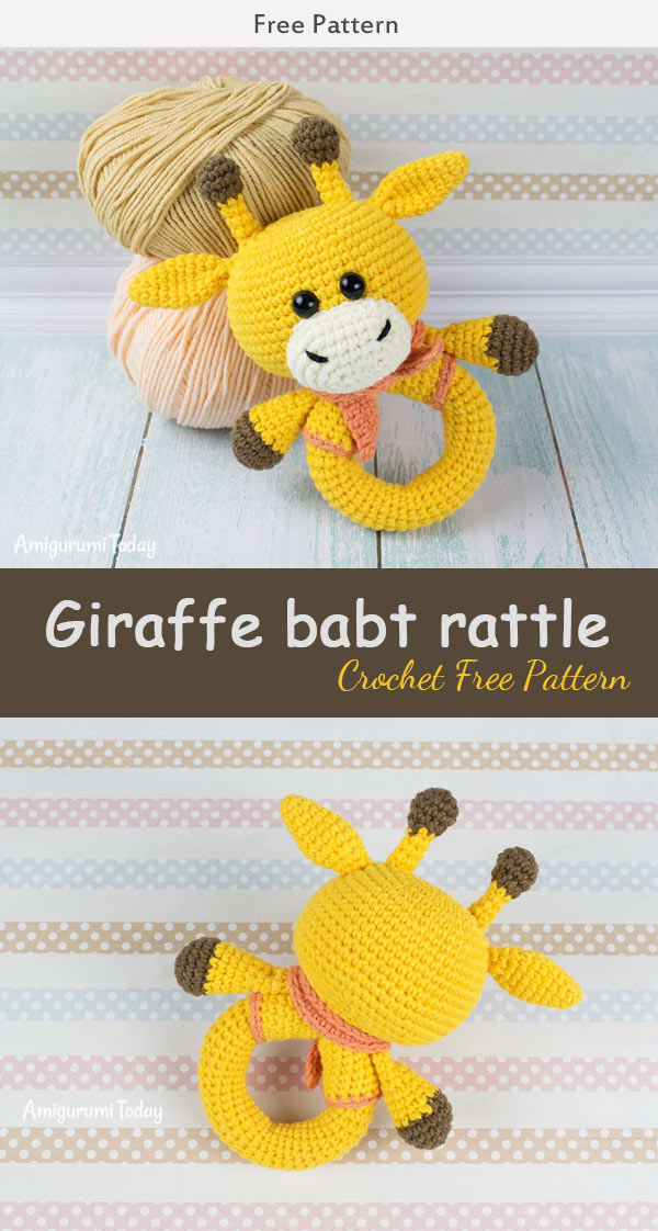 Giraffe Baby Rattle Crochet Free Pattern