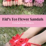 Kid’s Toe Flower Sandals Crochet Free Pattern