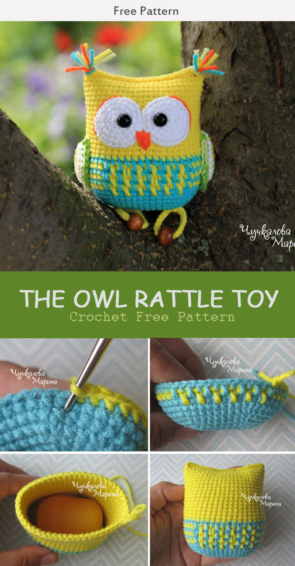 The Owl Rattle Toy Crochet Free Pattern