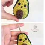 Avocado Keychain Crochet Free Pattern