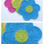 Flower Power Dishcloth Crochet Free Pattern