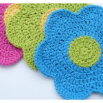 Flower Power Dishcloth Crochet Free Pattern
