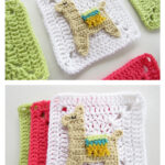 Llama Granny Square Crochet Free Pattern