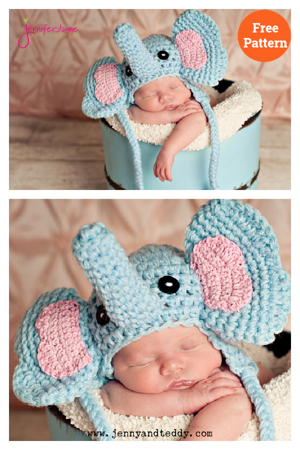 Newborn Elephant hat Crochet Free Pattern