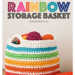 Rainbow Storage Basket Crochet Free Pattern