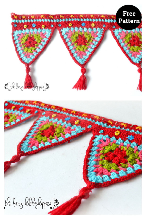 Triangles Wall Hanging Crochet Free Pattern