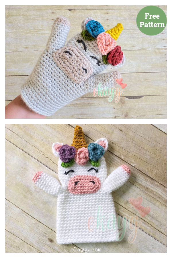 Unicorn Hand Puppet Crochet Free Pattern