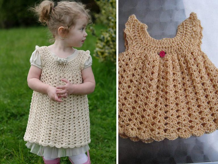 Angel Wings Pinafore Dress Crochet Free Pattern
