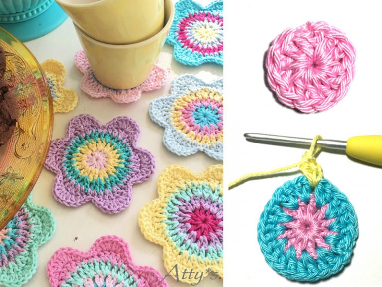 Flower Crochet Coasters Crochet Free Pattern