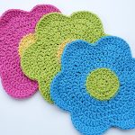 Flower Power Dishcloth Crochet Free Pattern