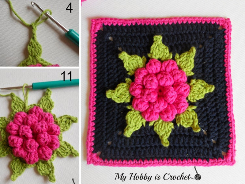 Bloom Granny Square Crochet Free Pattern