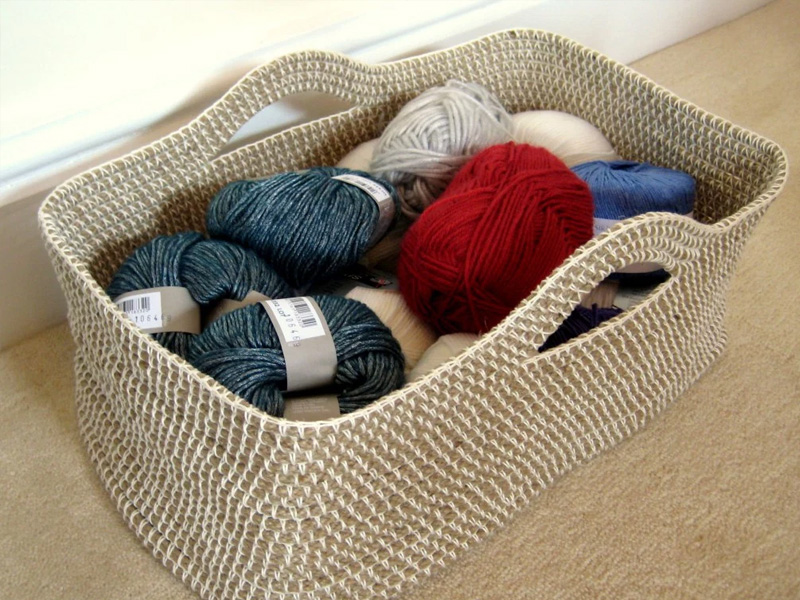 Rope Basket Crochet Free Pattern