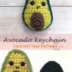 Avocado Keychain Crochet Free Pattern