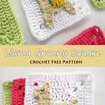 Llama Granny Square Crochet Free Pattern