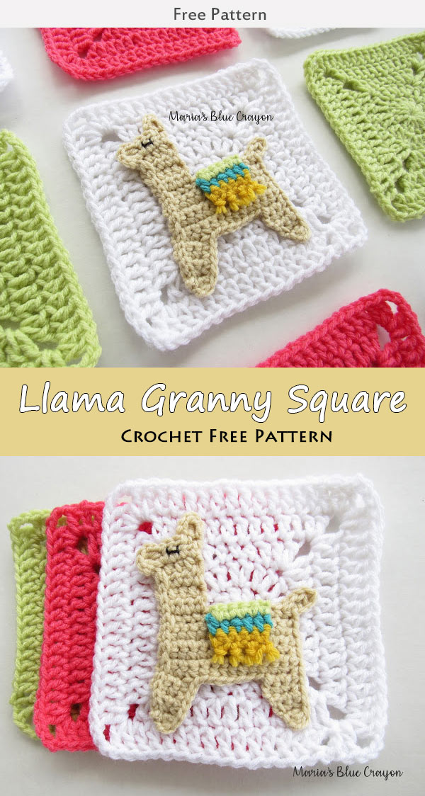 Llama Granny Square Crochet Free Pattern