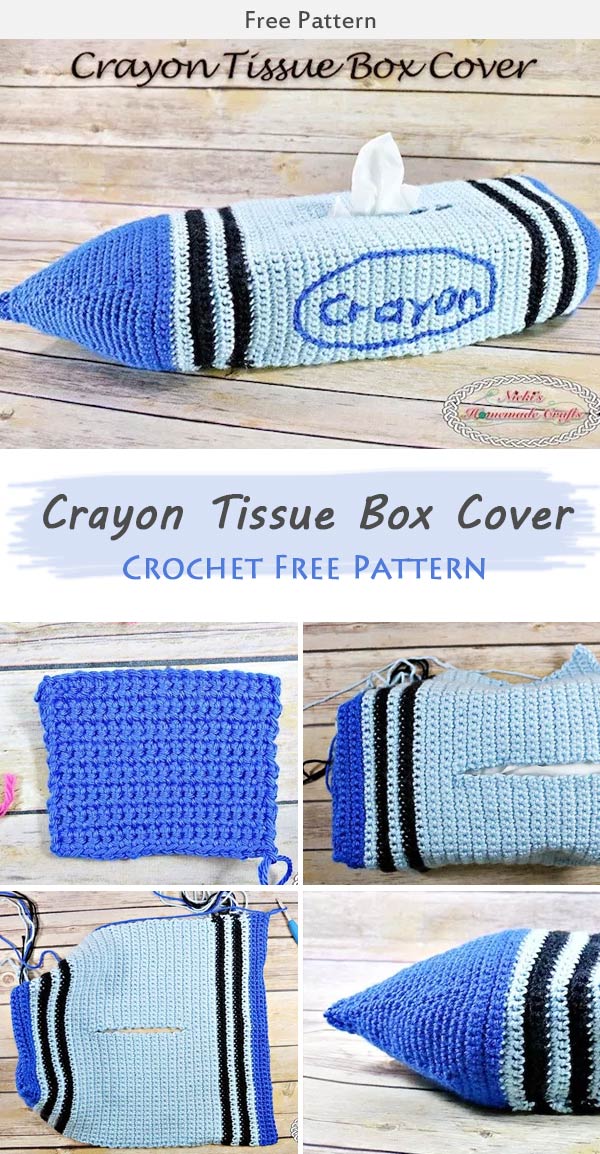 Crayon Tissue Box Cover Crochet Free Pattern