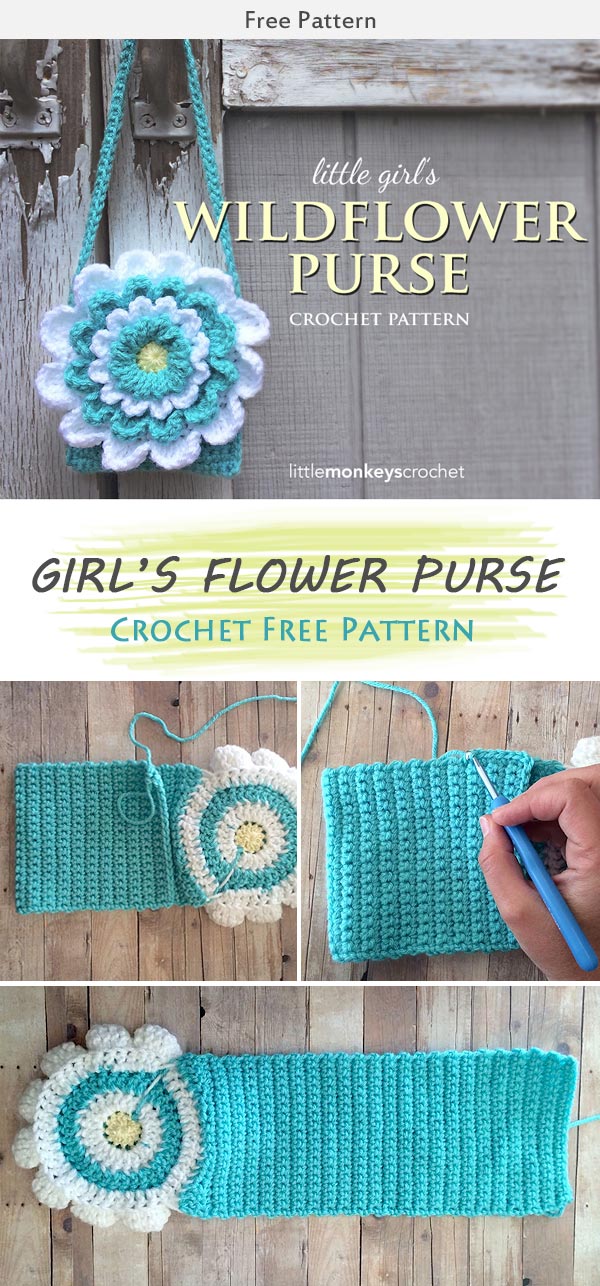 Little Girl's Flower Purse Crochet Free Pattern