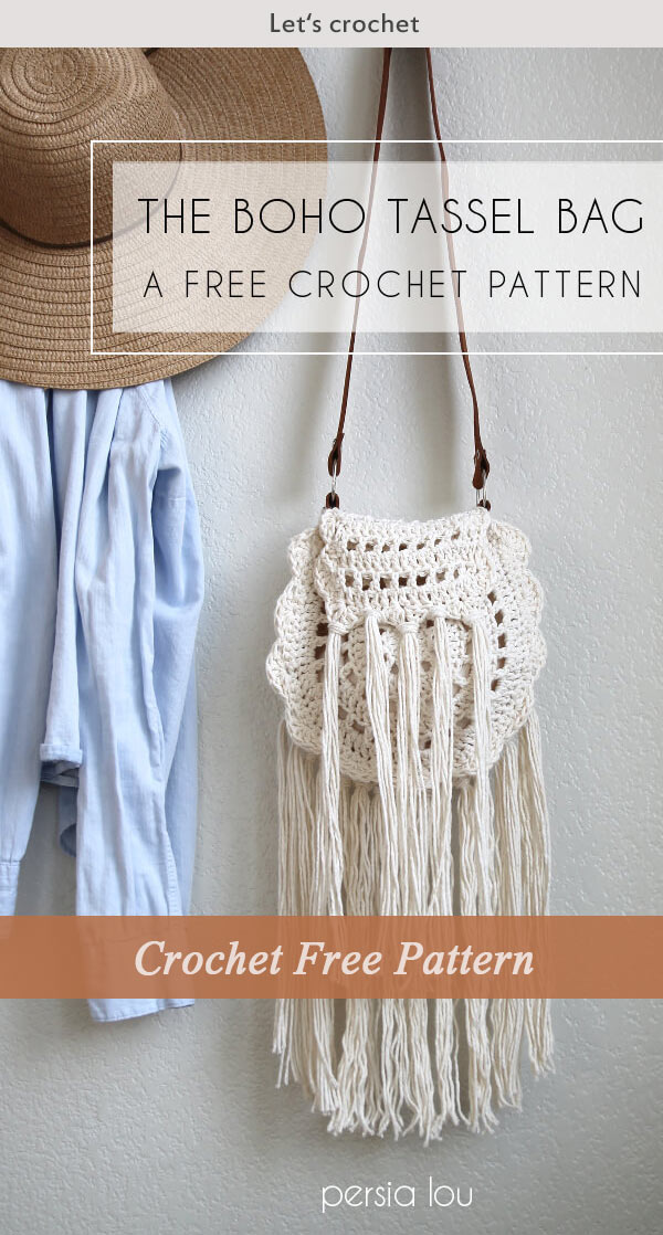 Boho Tassel Crochet Bag Purse Free Pattern