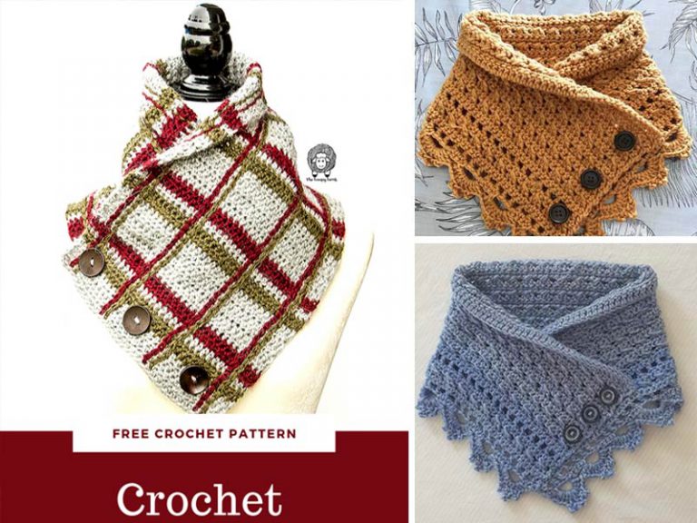 3 The MALIA Buttoned Cowl Crochet Free Pattern