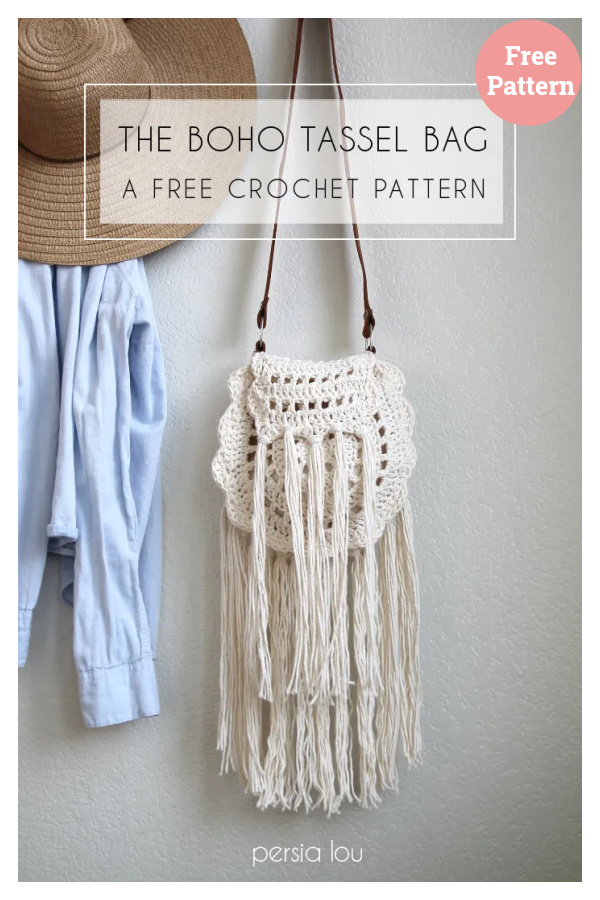 Boho Tassel Crochet Bag Purse Free Pattern