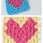 Heart Granny Square Crochet Free Pattern