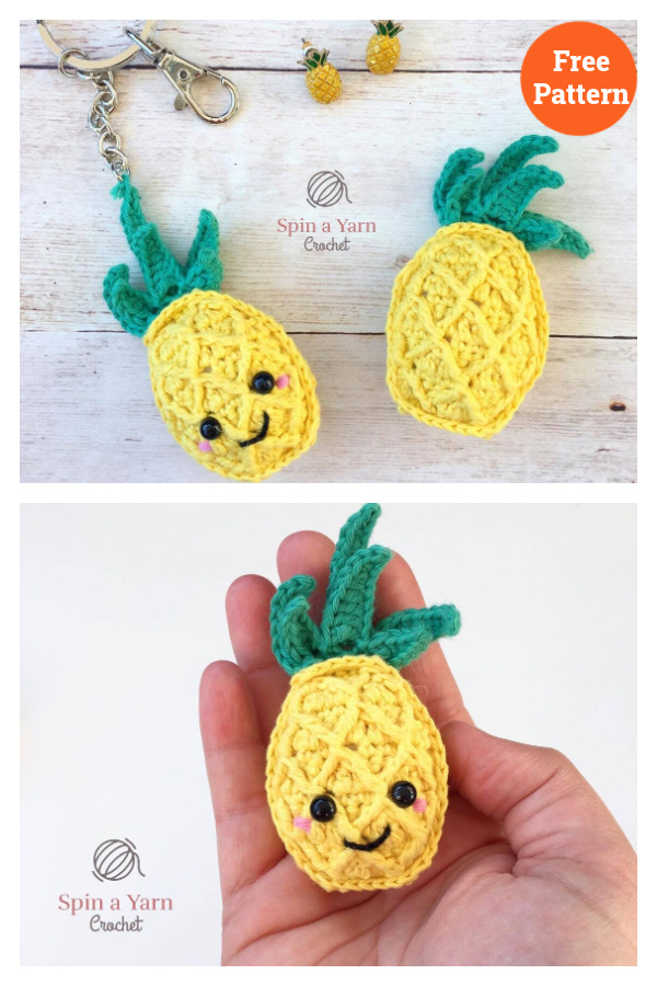 Pineapple Keychain Free Crochet Pattern